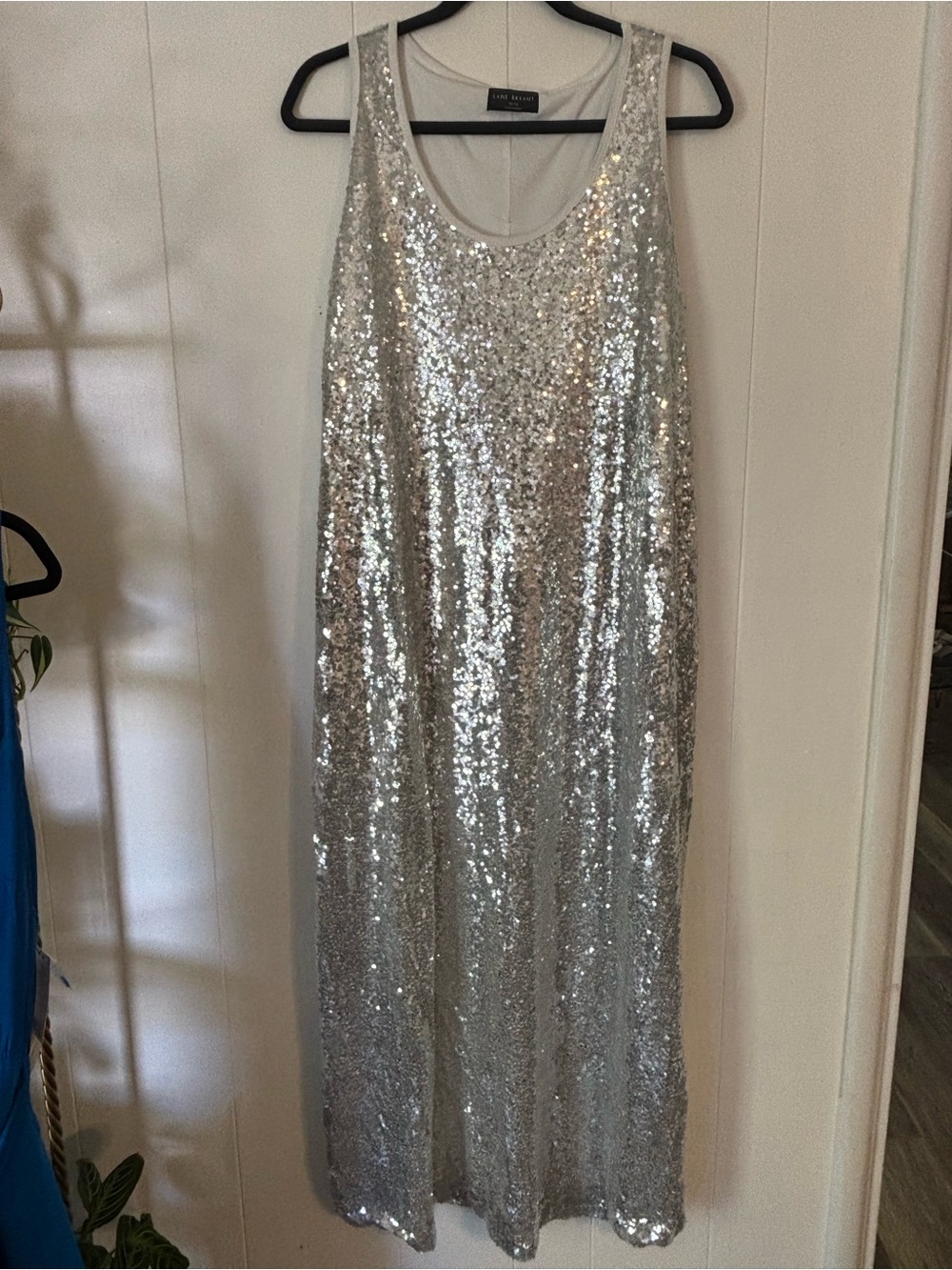 Lane Bryant silver sequence maxi dress